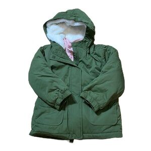 Wonder Nation 4T Winter Coat 2 in 1 Pink Green Hooded Full Zip Jacket
